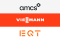 Die Logos von Viessmann, AMCS und EQT