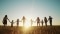 The image shows people standing in a row as a symbol of social sustainability at Viessmann